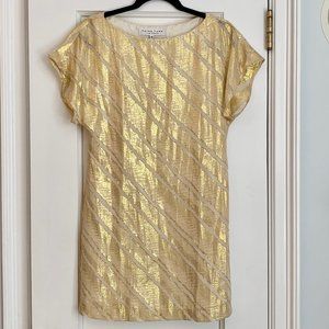 Trina Turk Gold Metallic Dress Size 0